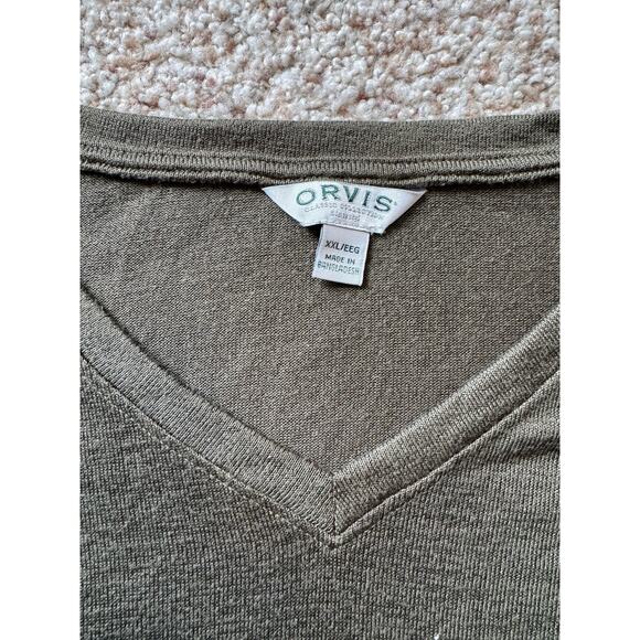 ORVIS knit T-shirt. Olive Green; lightweight & flowy, size XXL - Picture 6 of 8